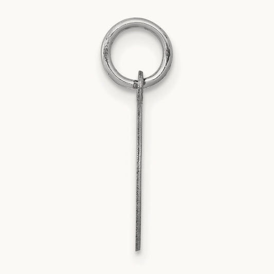 Round Disc Charm, 14K White Gold