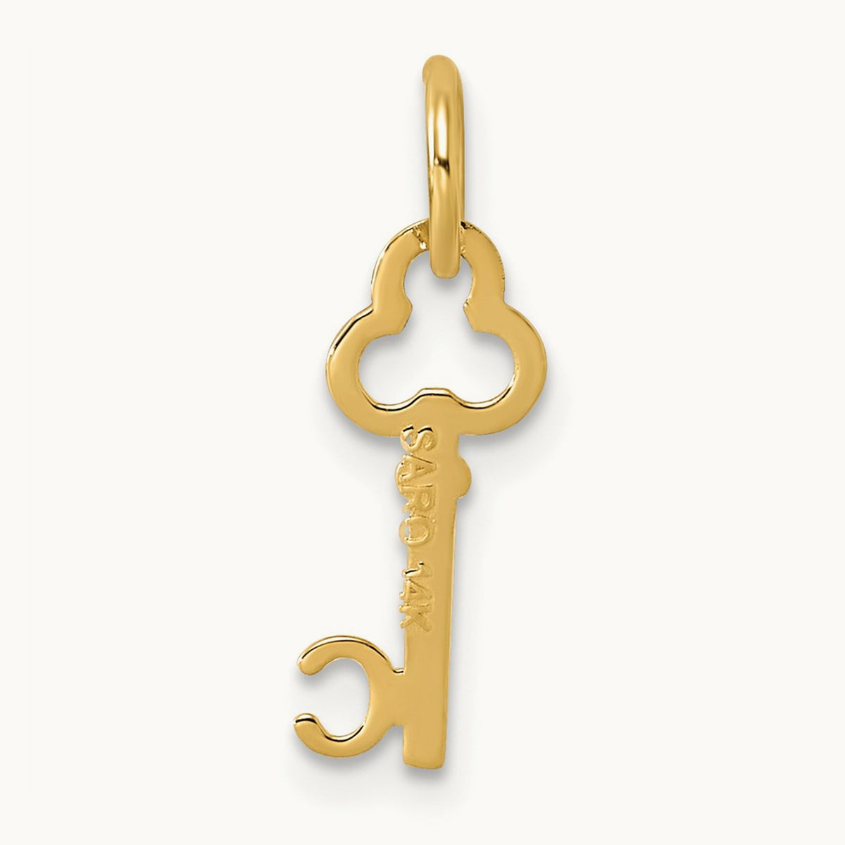 Key Initial Charm — 14K Yellow Gold, C