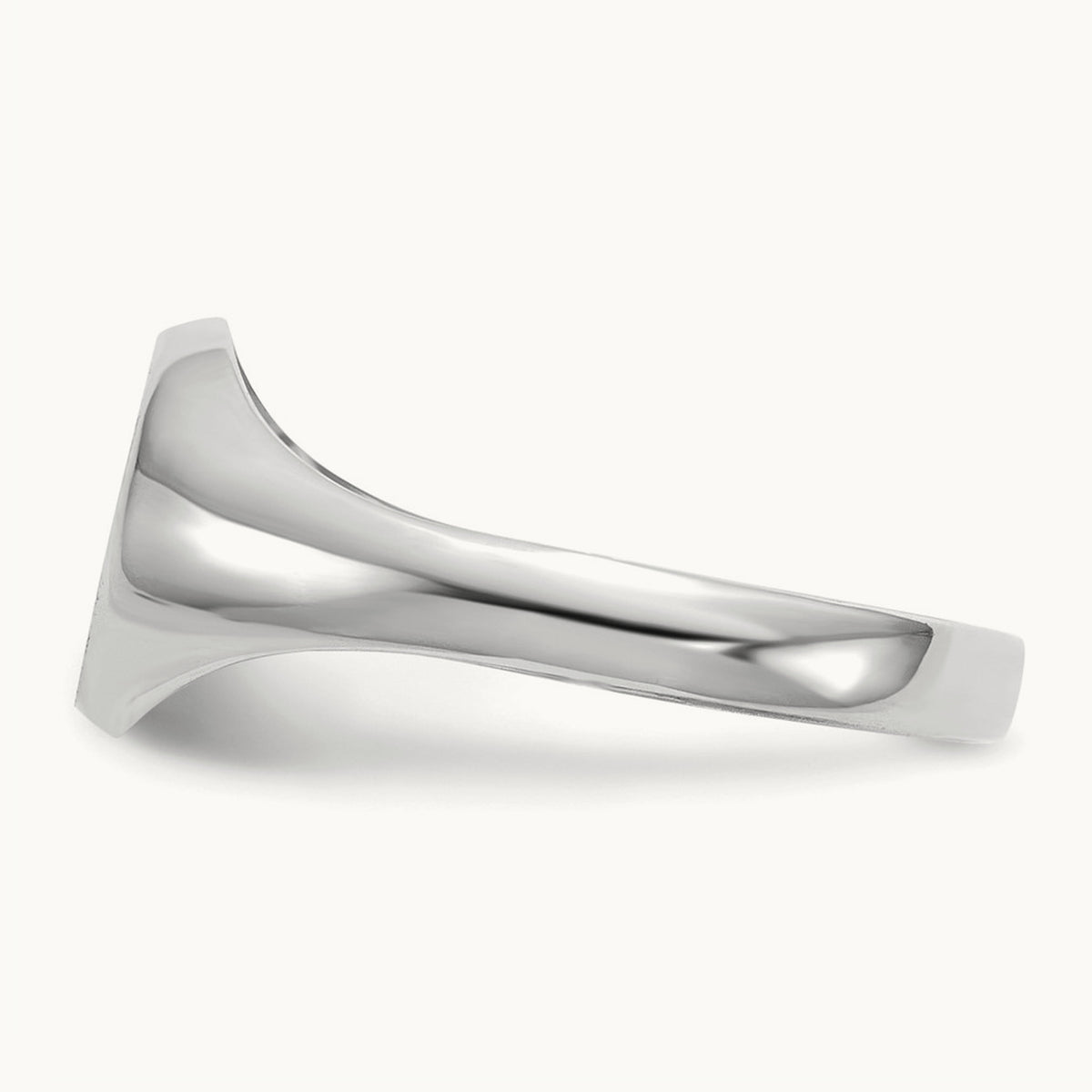 Childs Closed Back Signet Ring, 14K White Gold