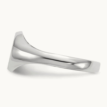 Childs Closed Back Signet Ring, 14K White Gold