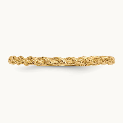 14K Gold Twisted Rope Ring — 14K Yellow Gold