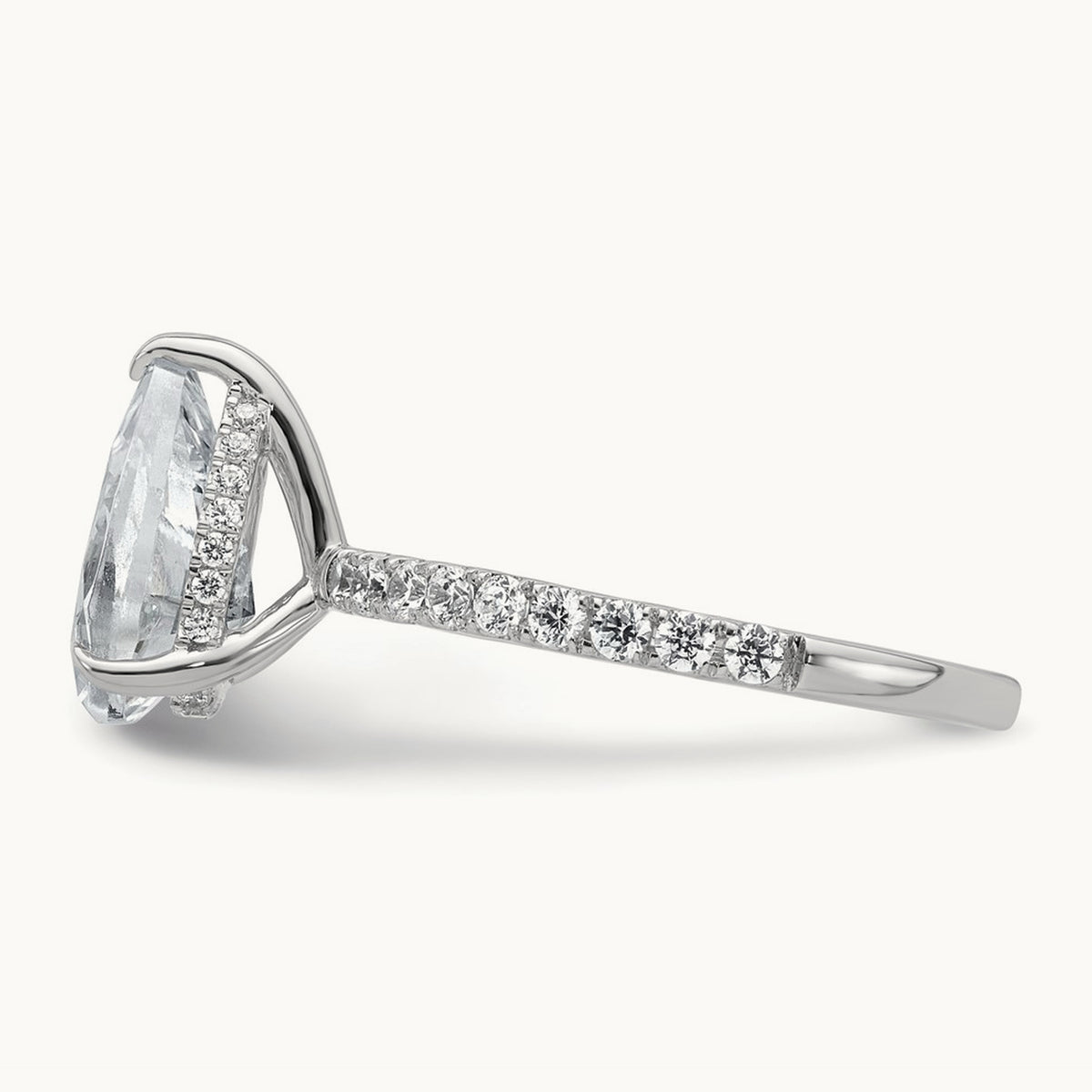 Pear Solitaire Engagement Ring, 1.25-4.75 ct tw Lab-Grown Diamond — 2 5/8 ct, 14K White Gold