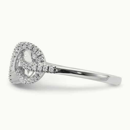 Diamond Celtic Knot Ring, 14K White Gold