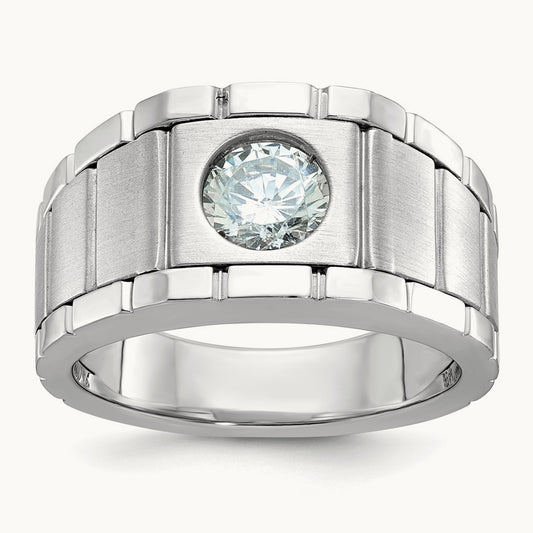 Men's Ring, 1.00 ct tw Lab-Grown Diamond — 14K White Gold