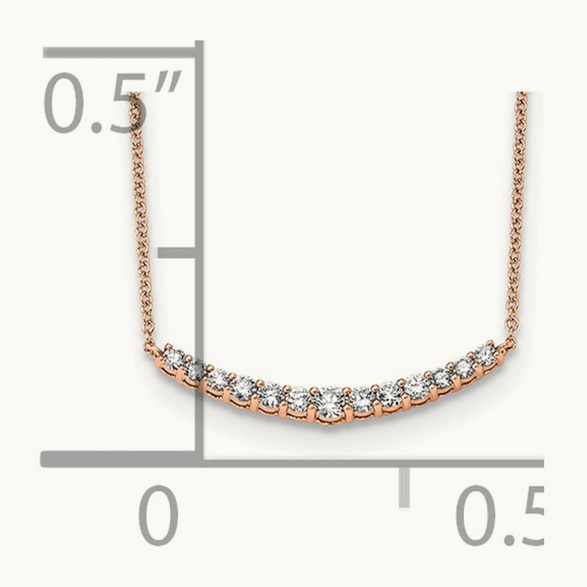TO Fashion Bar Necklace, 0.50 ct tw Lab-Grown Diamond — 14K Rose Gold