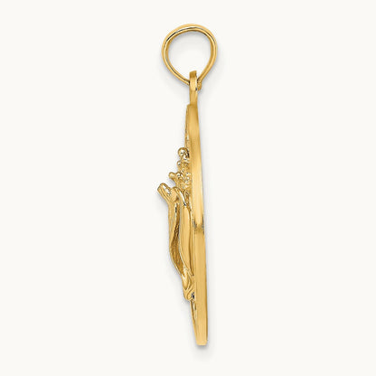 KEY WEST w/Conch Shell Circle Charm, 14K