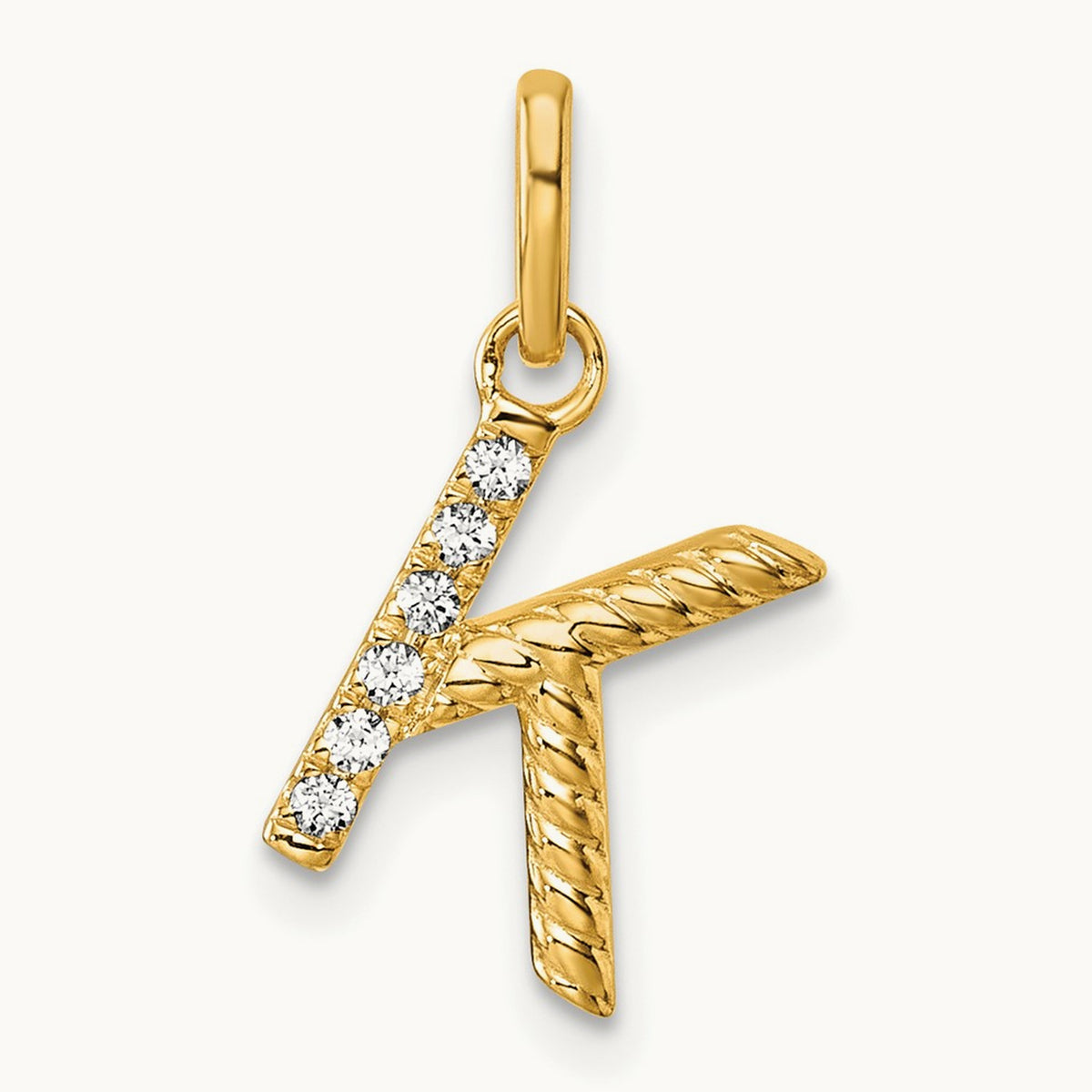 Twisted Diamond Charm — 14K Yellow Gold, K