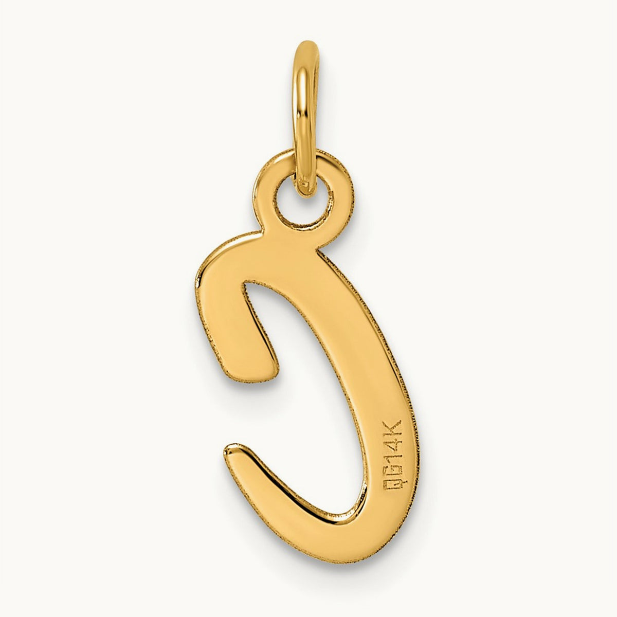 Slanted Block Initial Charm — 14K Yellow Gold, C