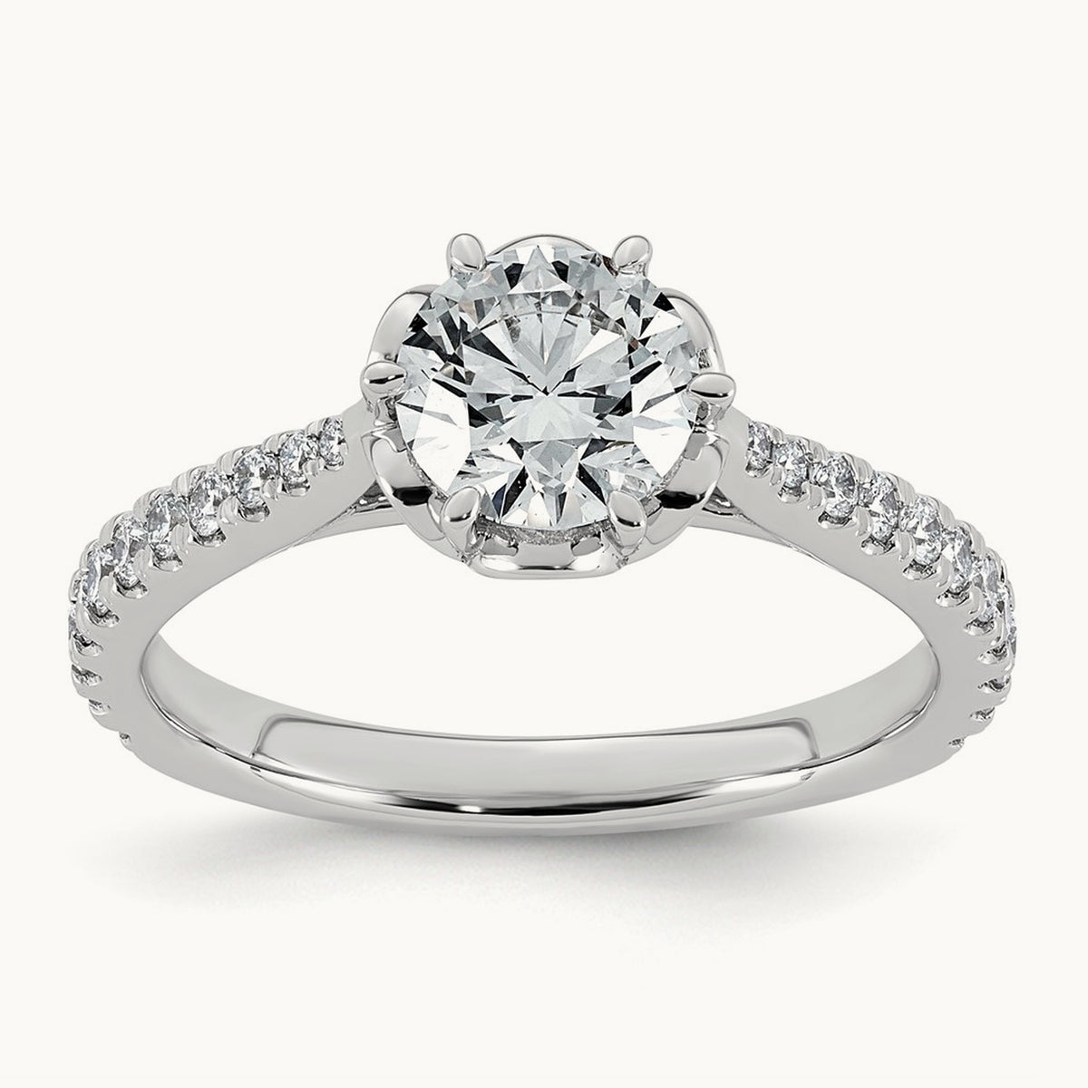 Round Center 6-Prong Ring, 1 1/3-3 ct Lab-Grown Diamond