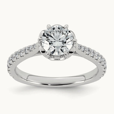 Round Center 6-Prong Ring, 1 1/3-3 ct Lab-Grown Diamond