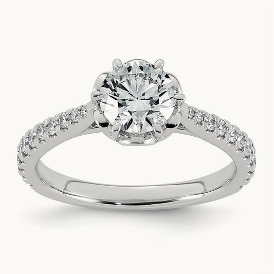 Round Center 6-Prong Ring, 1 1/3-3 ct Lab-Grown Diamond
