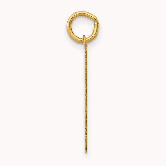 Medium Polished Number 61 Charm, 14K