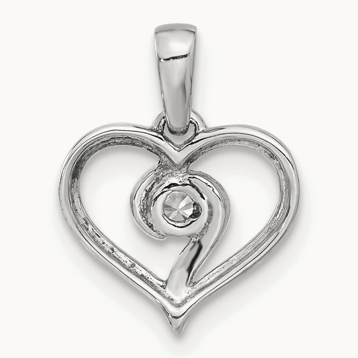 Heart Pendant, 0.10 ct tw Lab-Grown Diamond — 14K White Gold