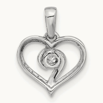Heart Pendant, 0.10 ct tw Lab-Grown Diamond — 14K White Gold