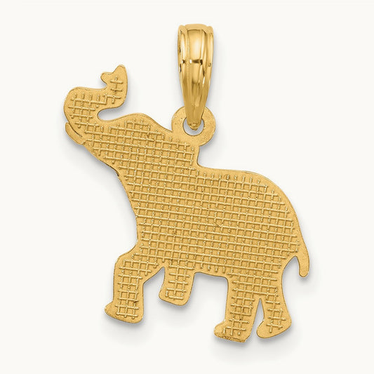 Polished Fancy Elephant Charm, 14K