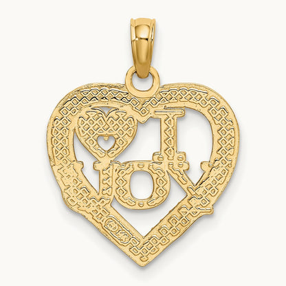 I HEART YOU Charm, 14K