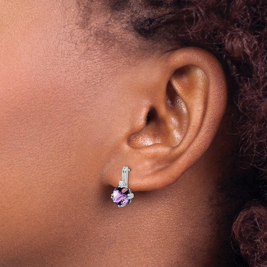 Cushion Amethyst and Diamond Earrings — photo set