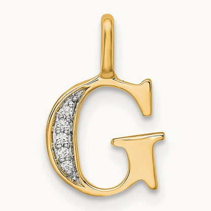 Diamond Letter G Initial Pendant, 14K