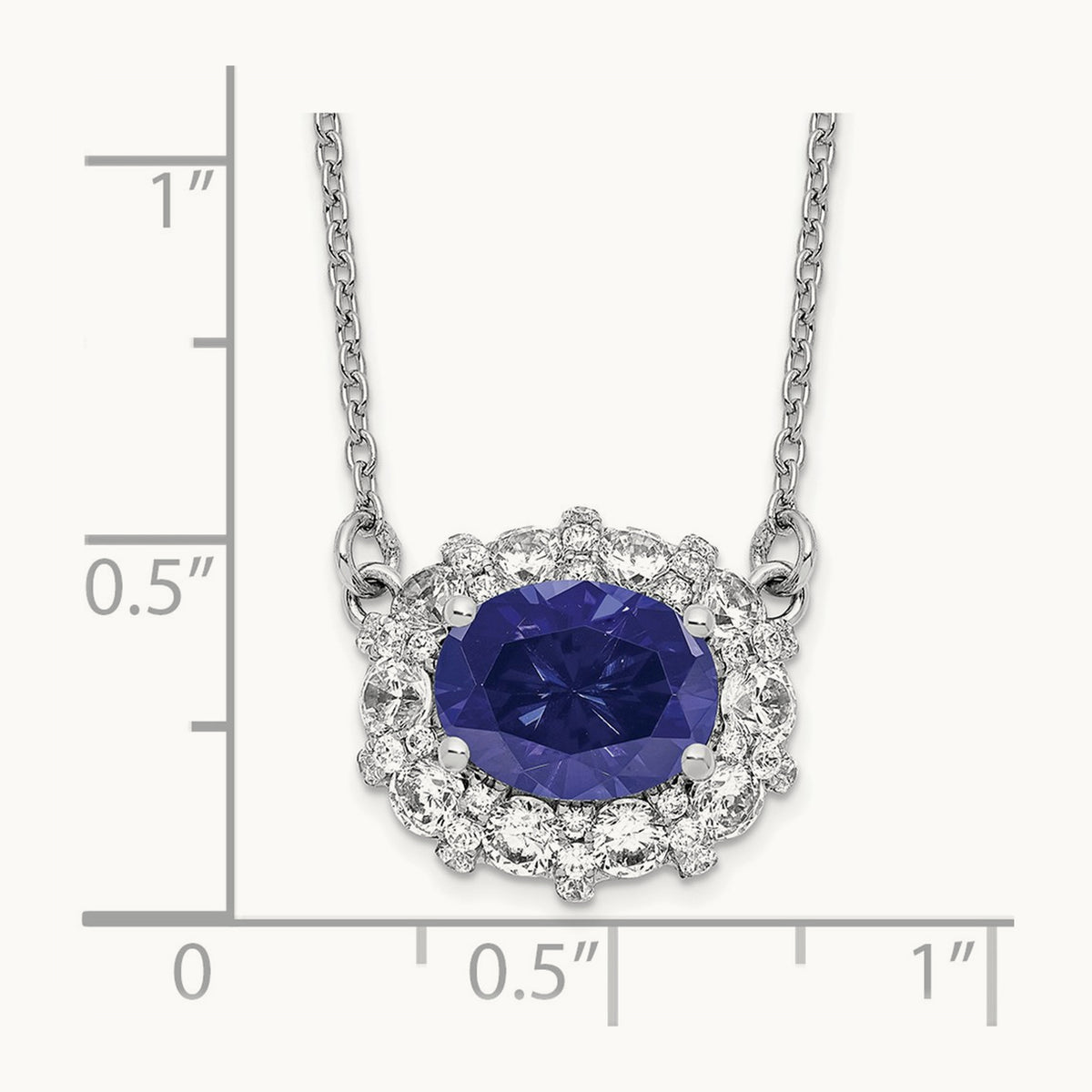 Created Sapphire Necklace, 1.00 ct tw Lab-Grown Diamond