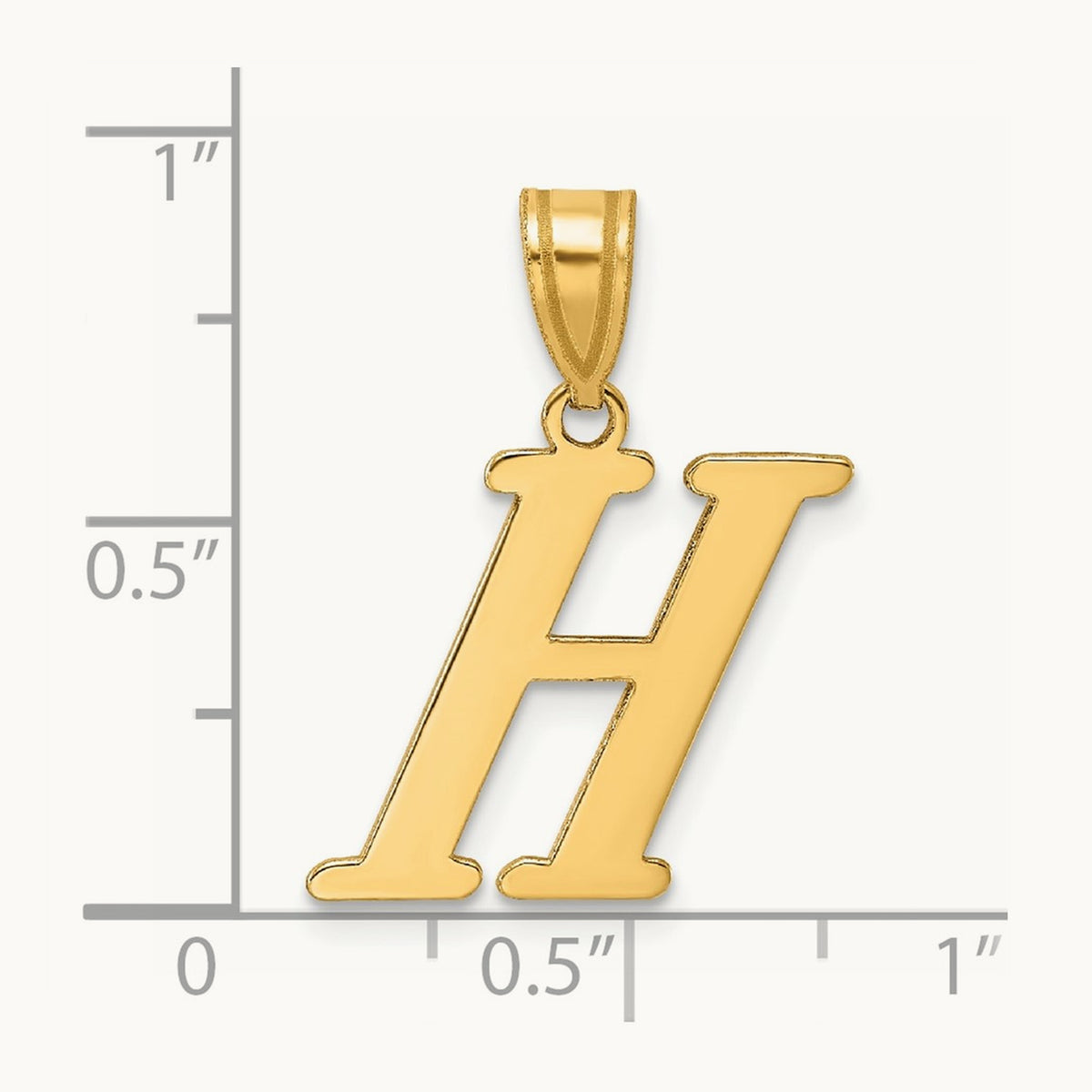 Polished Initial Pendant — H
