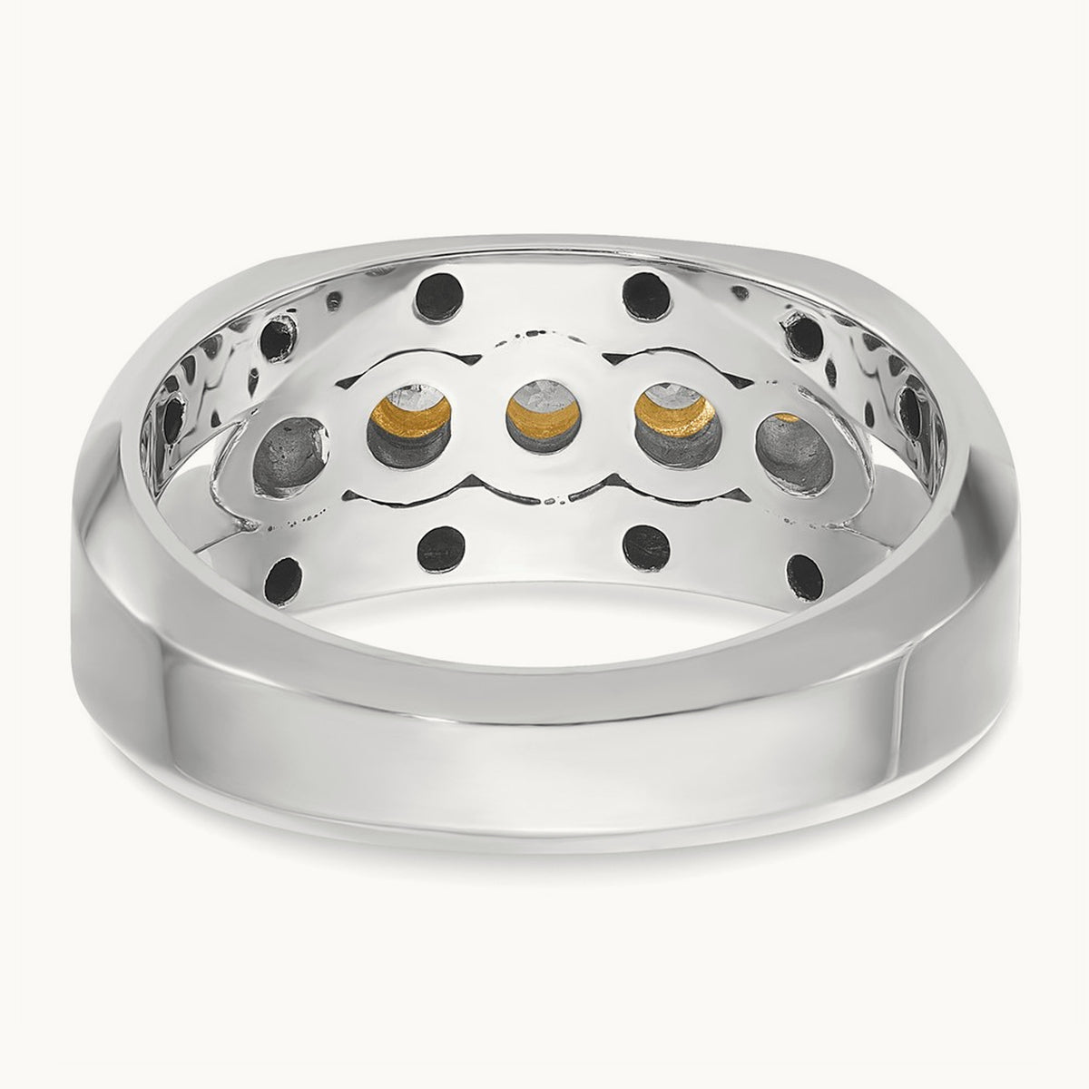 14ktt IBGoodman Men's Polished Graduated 5-Stone Diamond Ring