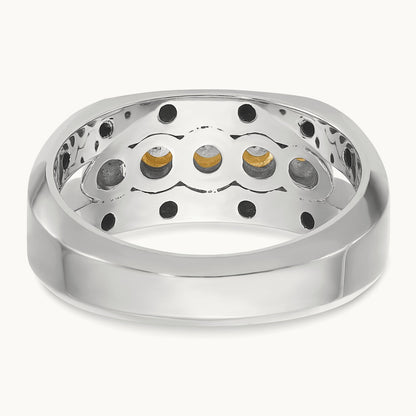 14ktt IBGoodman Men's Polished Graduated 5-Stone Diamond Ring