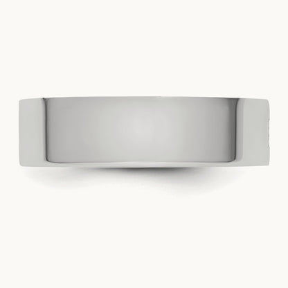 CLIQ Hinged Flat Wedding Band, 6mm, 14K White Gold