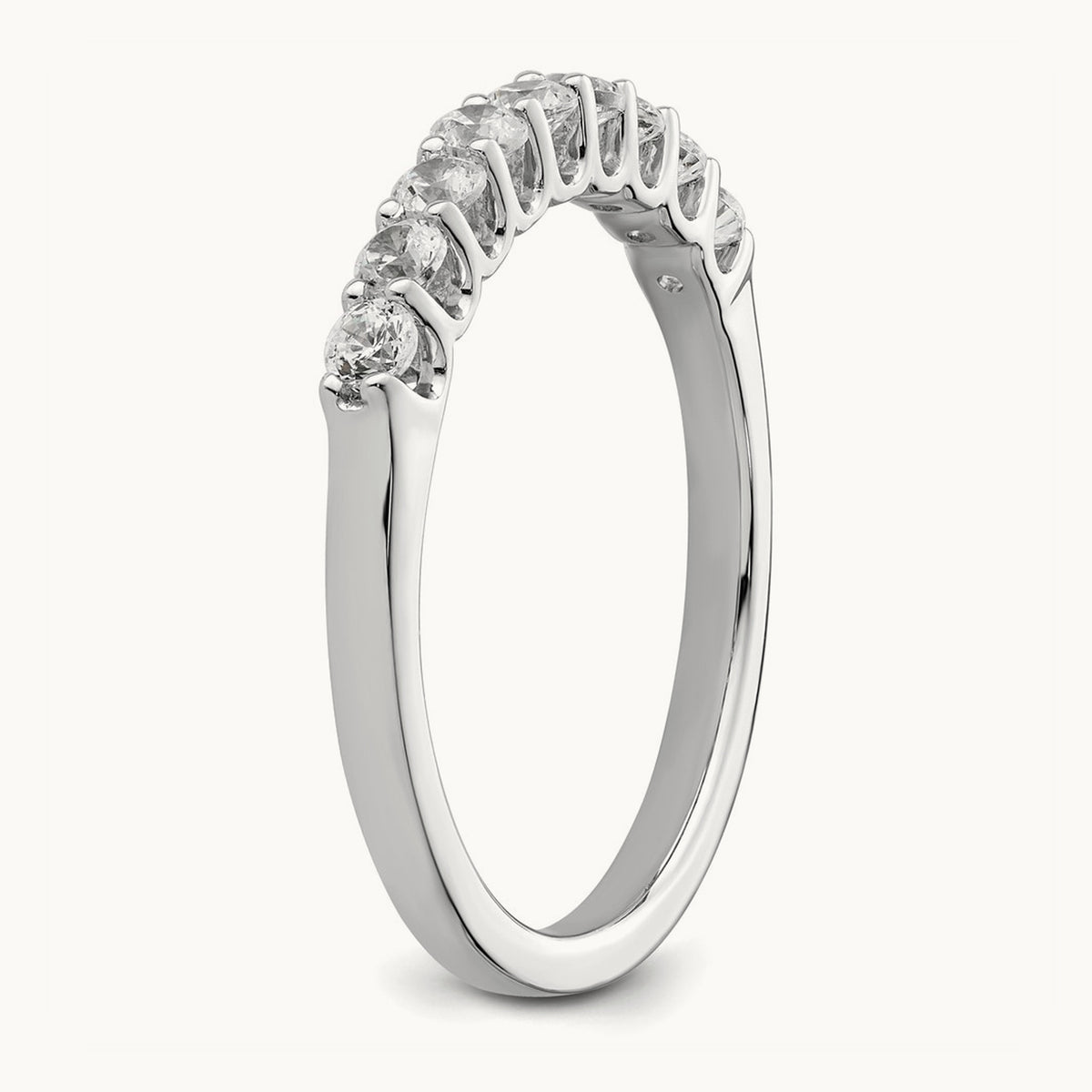 9-Stone Diamond Band, 14K White Gold