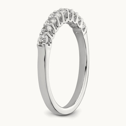 9-Stone Diamond Band, 14K White Gold