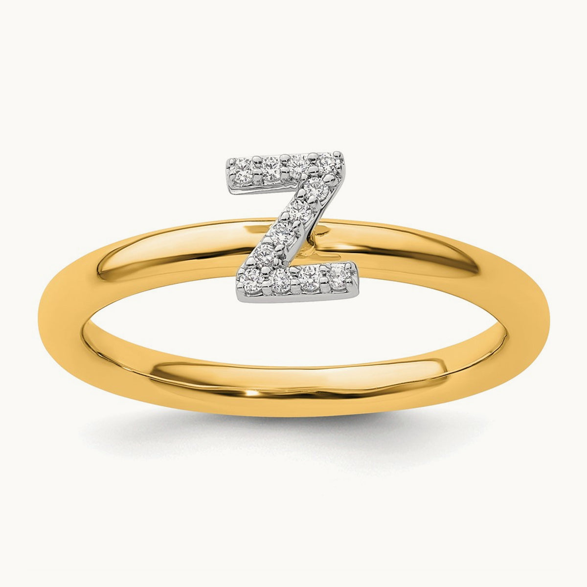 Stackable Diamond Ring — 14K Yellow Gold, Z