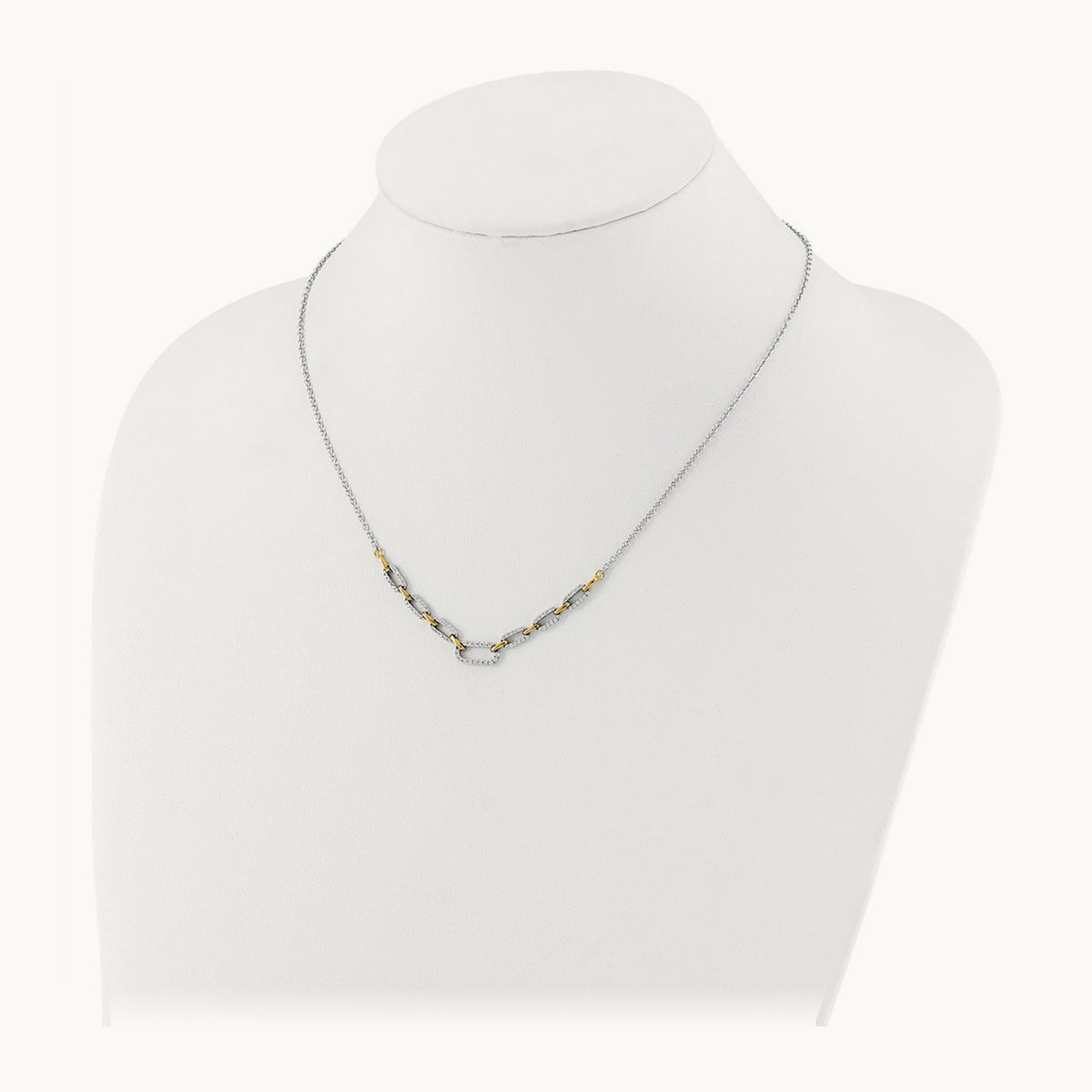 Fashion Link Necklace, 0.50 ct tw Lab-Grown Diamond — 14K Two-Tone