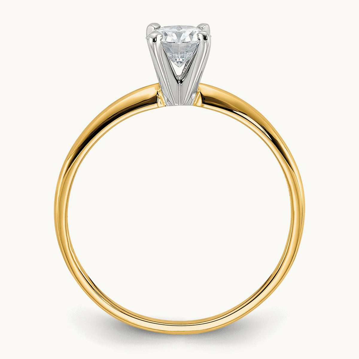 Round Solitaire Engagement Ring, 0.50 ct tw Lab-Grown Diamond — 14K Two-Tone