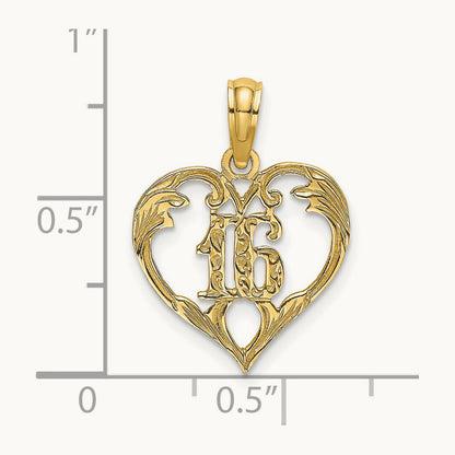 16 Inside Heart Charm, 14K