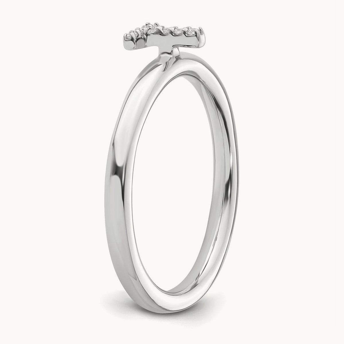 Stackable Diamond Ring — 14K White Gold, T