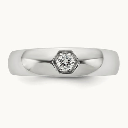 IB Goodman Mens Polished Diamond Ring Mounting, 14K White Gold