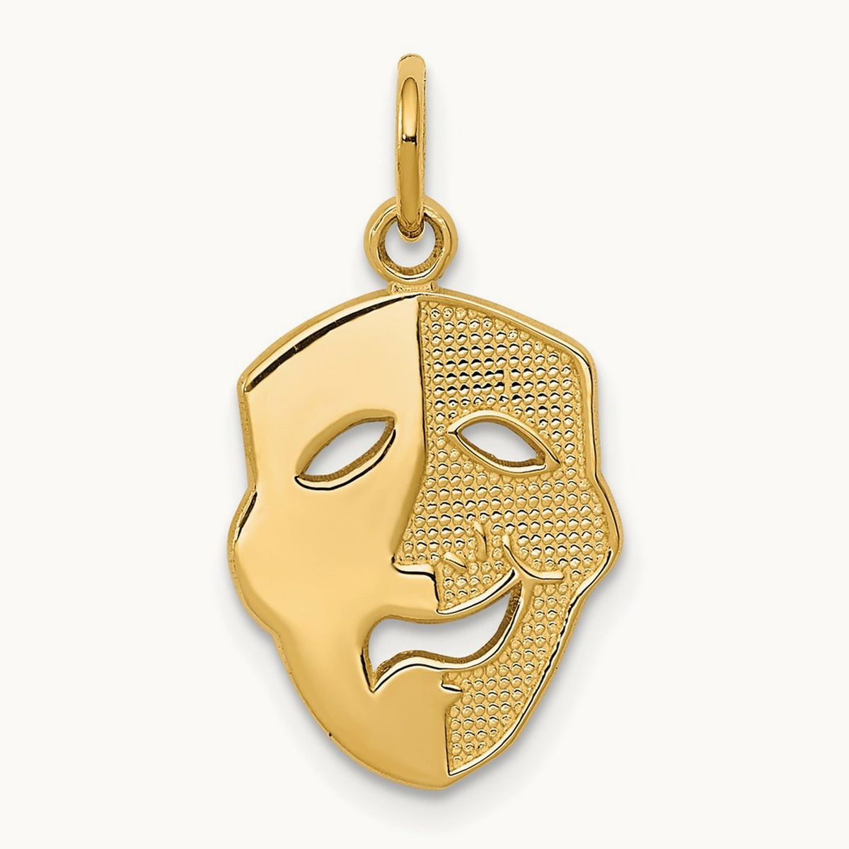 Comedy Mask Charm, 14K