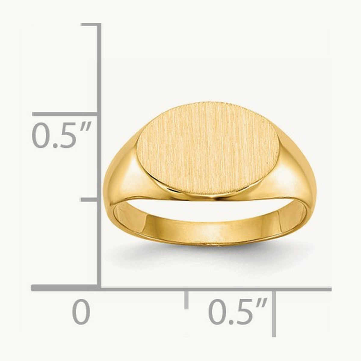 Closed Back Child's Signet Ring — 14K Yellow Gold, 11.0x7.5mm, 3.5