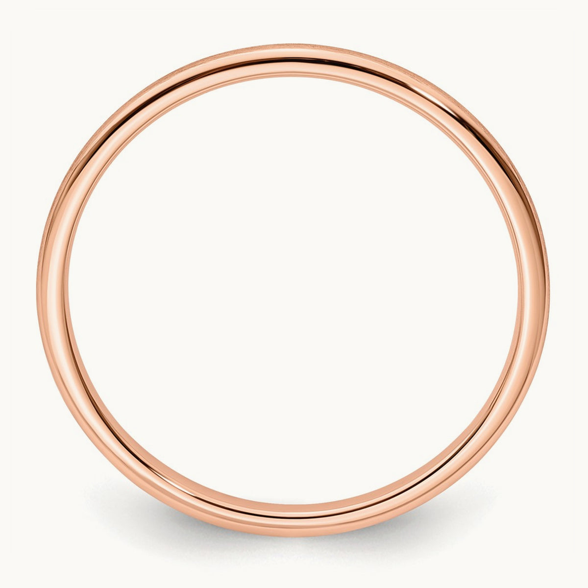 Half Round Satin Stackable Band — 14K Rose Gold