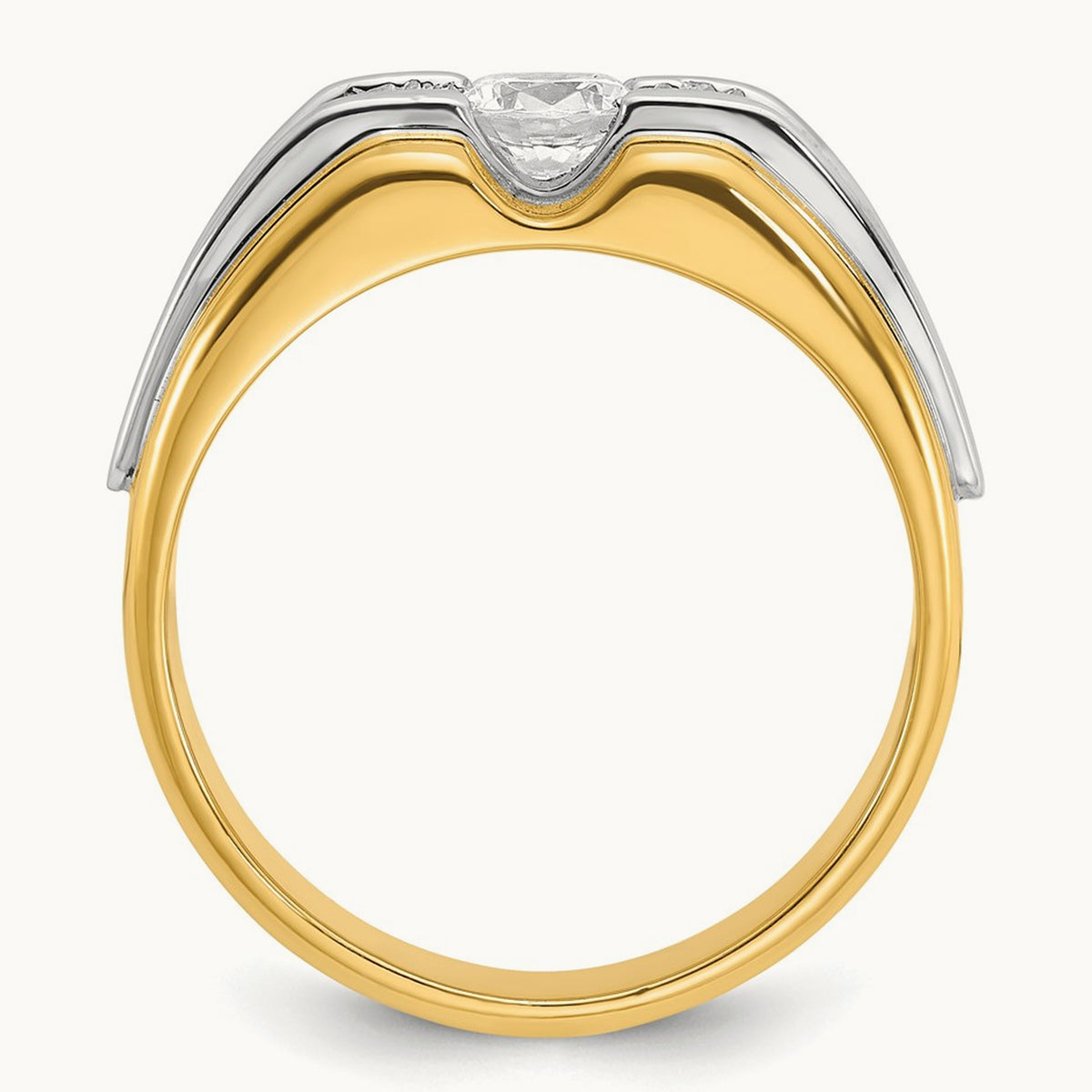 IBGoodman Men's Diamond Complete Ring, 14K Two-tone