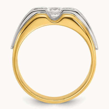 IBGoodman Men's Diamond Complete Ring, 14K Two-tone