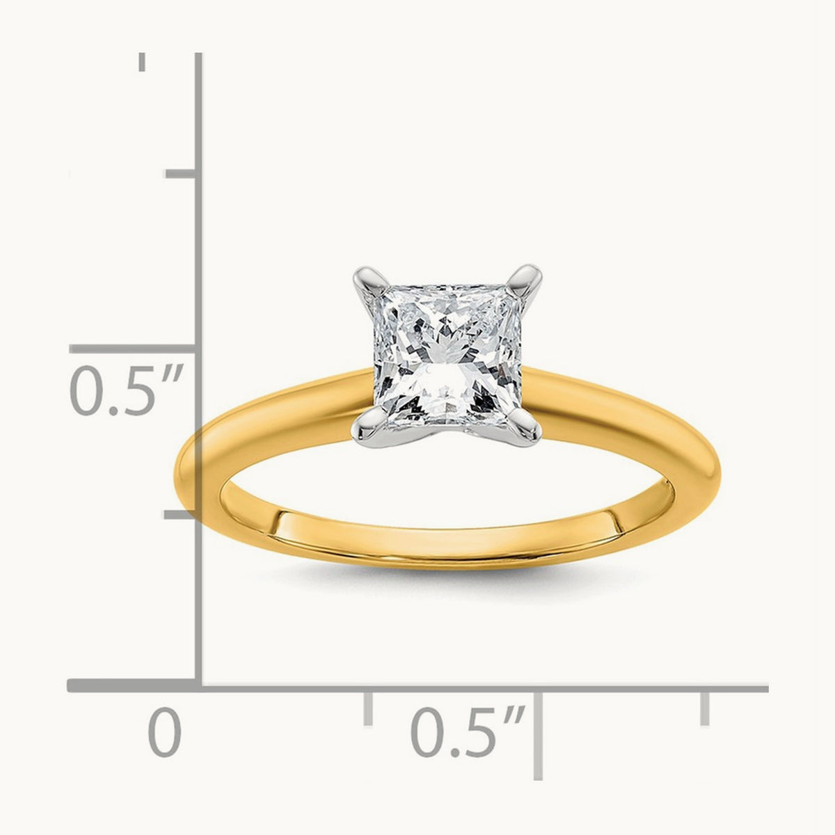 Princess 8X Ring, 1.00 ct tw Lab-Grown Diamond — 14K Two-Tone