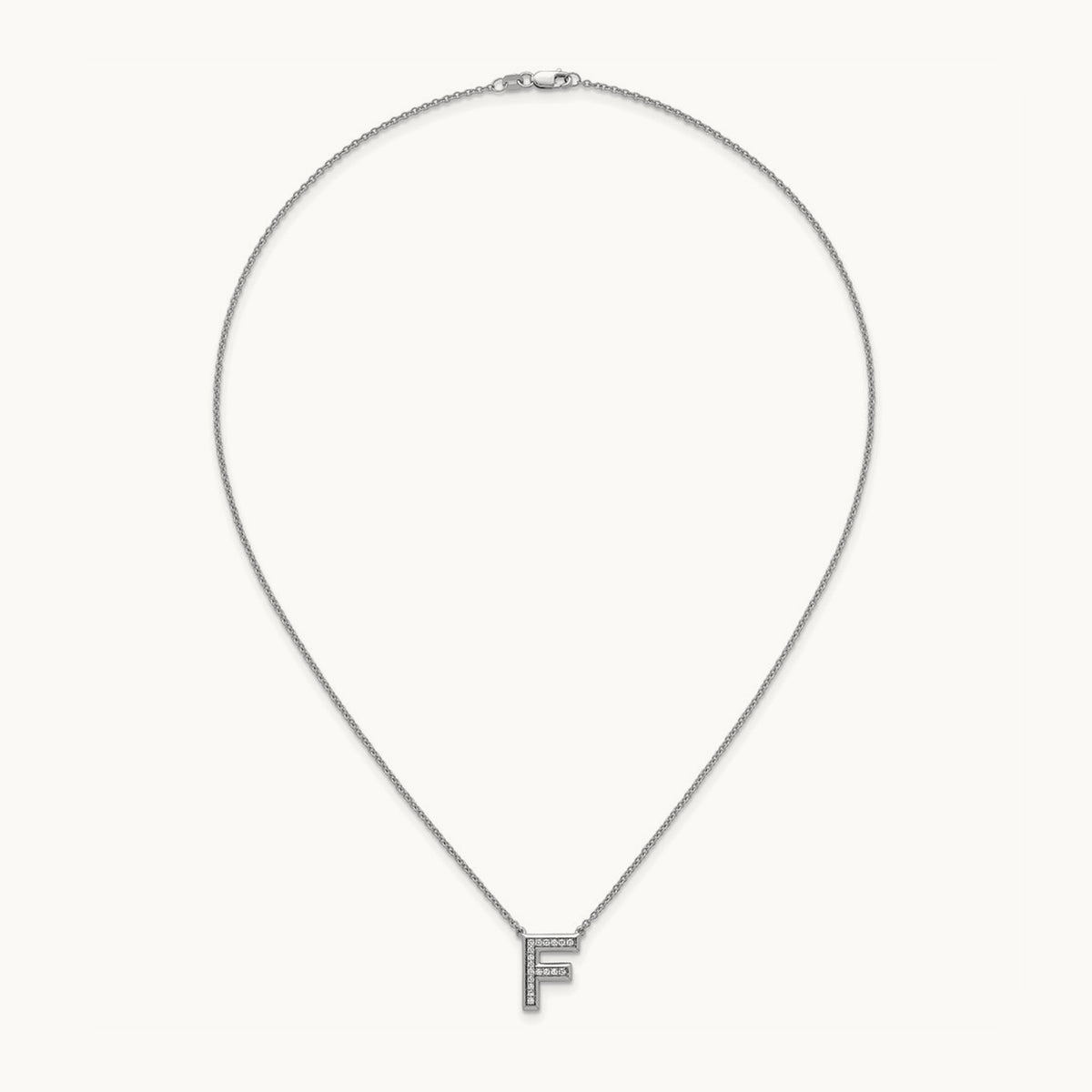 Initial F Necklace, 0.15 ct tw Lab-Grown Diamond