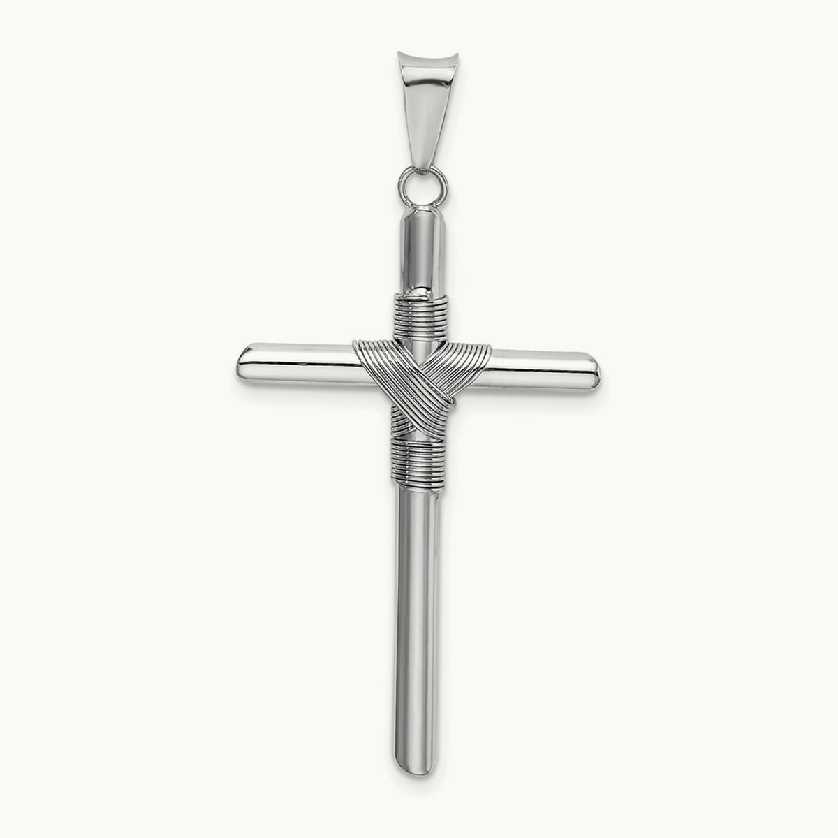 Center Wrap Tube Cross Pendant — 44.09mm