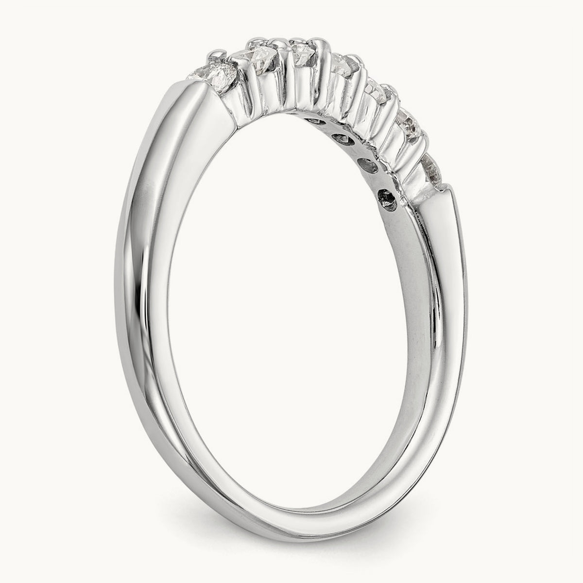 7-Stone Diamond Band, 14K White Gold