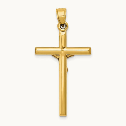 Hollow Crucifix Pendant, 14K