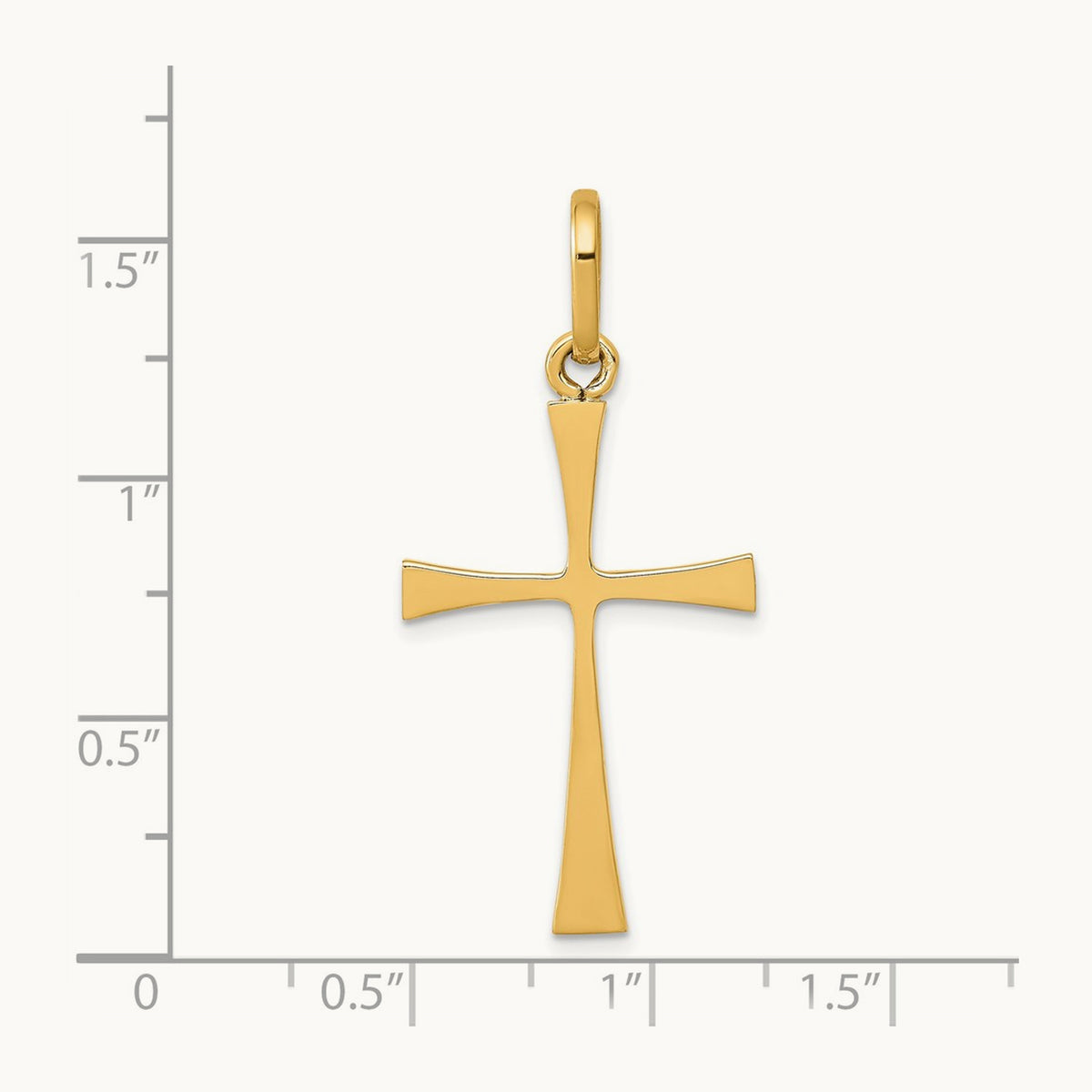 Polished Cross Pendant, 14K