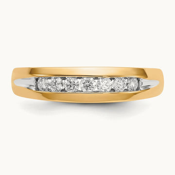 Diamond Men's Channel Ring — 14K Yellow Gold