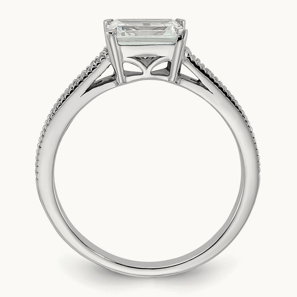 East West Emerald Semi-Mount Engagement Ring — 1 ct, 7