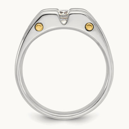 3 Stone Men's Ring, 0.75 ct tw Lab-Grown Diamond
