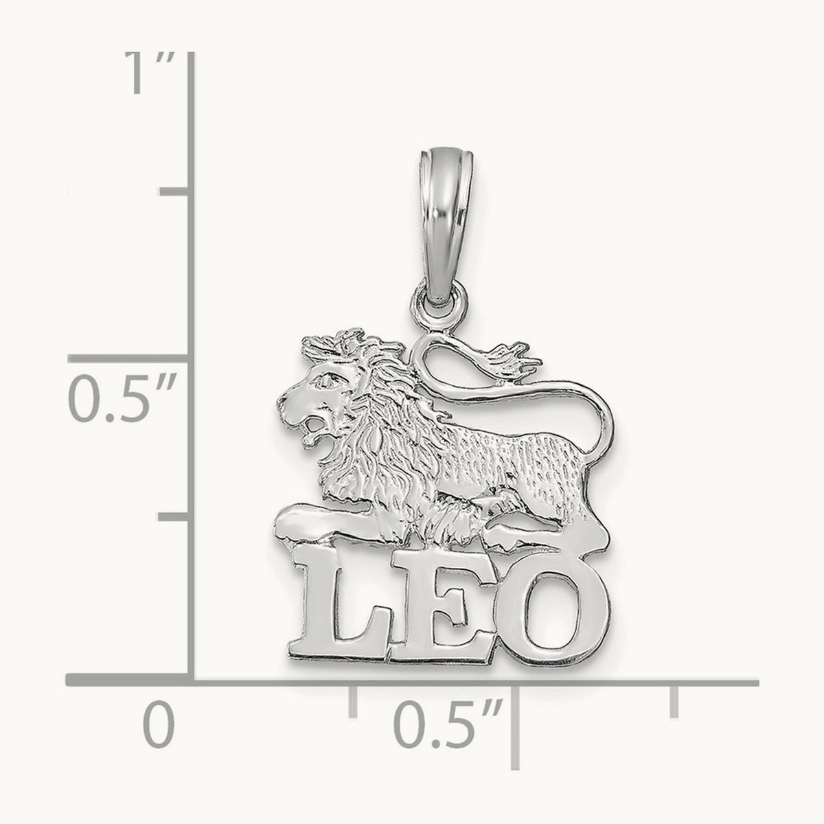 LEO Zodiac Charm — 14K White Gold